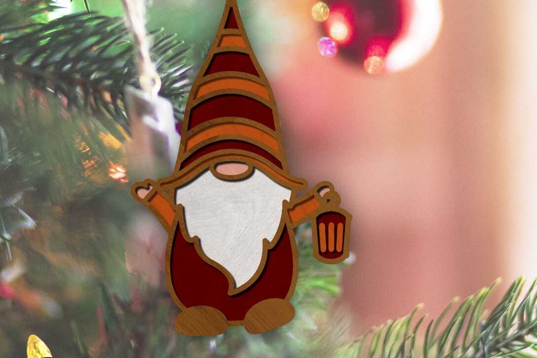 Intra απο ξύλο plywood 3mm-4mm πάχος - Χριστουγεννιάτικο Δέντρο Παιχνίδι Διακοσμητικό Gnome Δίασταση 4x4 cm INTRAFABR-86591463