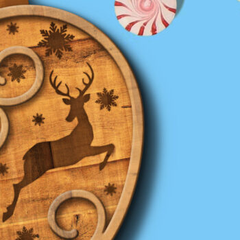 Intra απο ξύλο plywood 3mm-4mm πάχος - Παιχνίδι Χριστουγεννιάτικου Δέντρου, Στολίδι ελαφιών Δίασταση 4x4 cm INTRAFABR-84768780 - Image 4