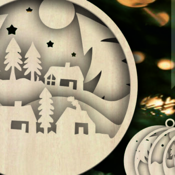 Intra απο ξύλο plywood 3mm-4mm πάχος - Αρχεία  κομμένα με λέιζερ για χριστουγεννιάτικο δέντρο Δίασταση 6x6 cm INTRAFABR-103577950 - Image 1