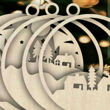 Intra απο ξύλο plywood 3mm-4mm πάχος - Αρχεία  κομμένα με λέιζερ για χριστουγεννιάτικο δέντρο Δίασταση 6x6 cm INTRAFABR-103577950 - Image 2