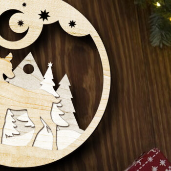 Intra απο ξύλο plywood 3mm-4mm πάχος - Στολίδι για το Χριστουγεννιάτικο Δέντρο, Πολυστρωματικό Δίασταση 4x4 cm INTRAFABR-84213261 - Image 2