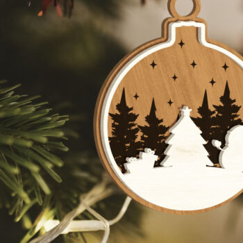 Intra απο ξύλο plywood 3mm-4mm πάχος - Παιχνίδι Χριστουγεννιάτικου Δέντρου, Στολίδι Χιονάνθρωπος Δίασταση 4x4 cm INTRAFABR-84637433 - Image 1