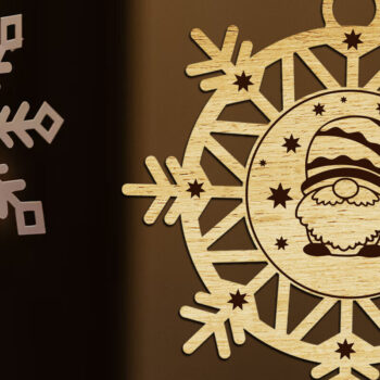 Intra απο ξύλο plywood 3mm-4mm πάχος - Παιχνίδι Χριστουγεννιάτικου Δέντρου με κομμένο  Gnome Δίασταση 4x4 cm INTRAFABR-108814460 - Image 3