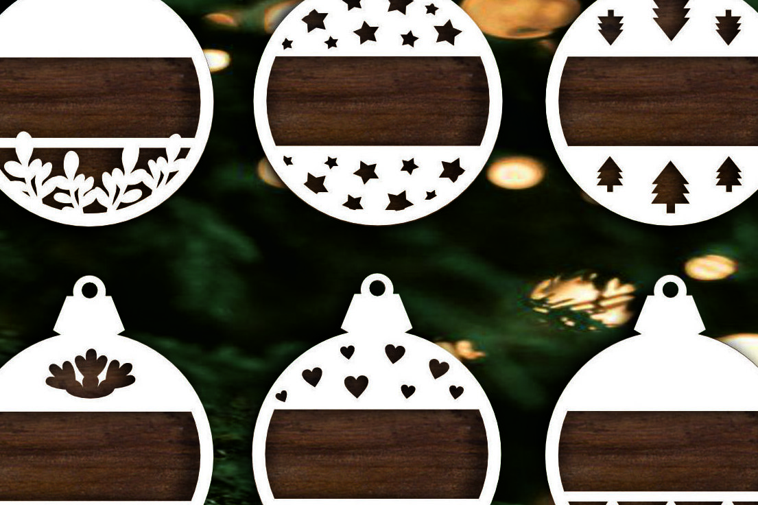 Intra απο ξύλο plywood 3mm-4mm πάχος - Χριστουγεννιάτικο Δέντρο Παιχνίδια Μπιχλιμπίδι Κόψιμο με λέιζερ Δίασταση 6x6 cm INTRAFABR-102801935