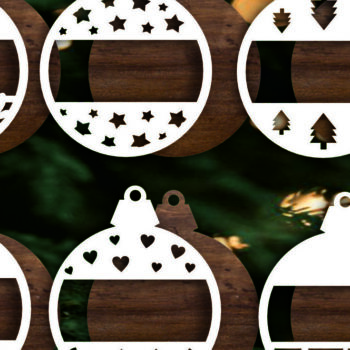 Intra απο ξύλο plywood 3mm-4mm πάχος - Χριστουγεννιάτικο Δέντρο Παιχνίδια Μπιχλιμπίδι Κόψιμο με λέιζερ Δίασταση 6x6 cm INTRAFABR-102801935 - Image 5