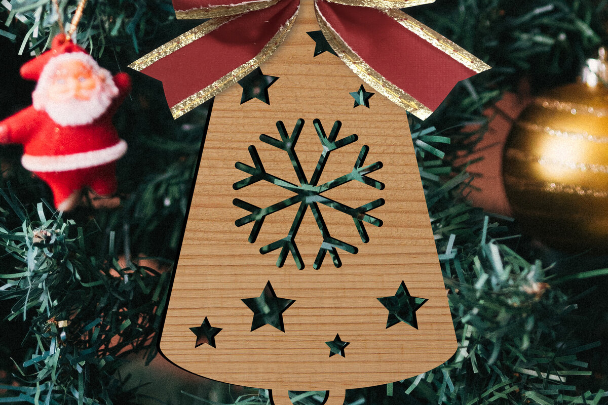 Intra απο ξύλο plywood 3mm-4mm πάχος - Παιχνίδια Χριστουγεννιάτικου Δέντρου  Δίασταση 15x15 cm INTRAFABR-80307984