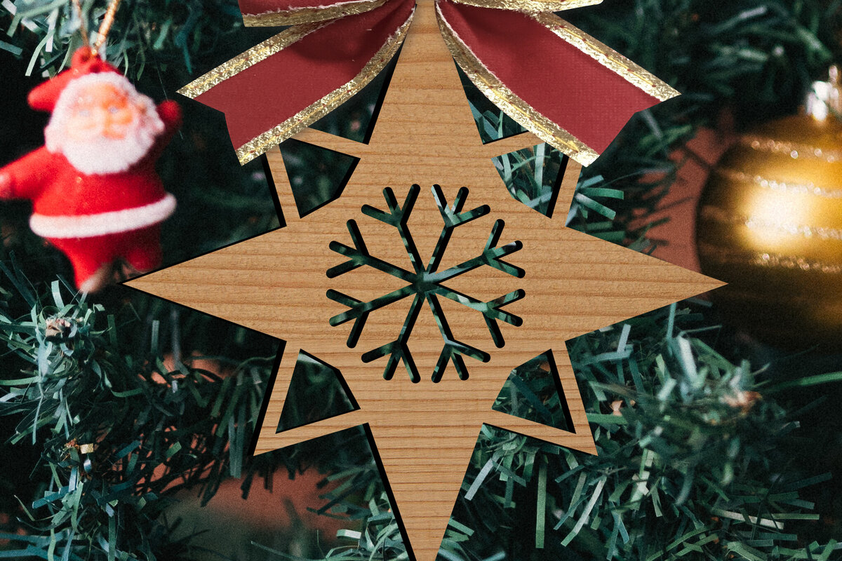 Intra απο ξύλο plywood 3mm-4mm πάχος - Παιχνίδια Χριστουγεννιάτικου Δέντρου  Δίασταση 15x15 cm INTRAFABR-80307990