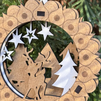 Intra απο ξύλο plywood 3mm-4mm πάχος - Χριστουγεννιάτικο Δέντρο Παιχνίδια Σετ Στολίδι Δίασταση 3x3 cm INTRAFABR-109583911 - Image 4