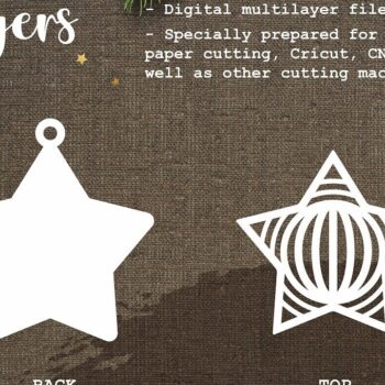 Intra απο ξύλο plywood 3mm-4mm πάχος - Χριστουγεννιάτικο Δέντρο Παιχνίδια Αστέρια /  Δίασταση 6x6 cm INTRAFABR-109260941 - Image 2