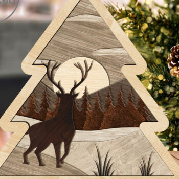 Intra απο ξύλο plywood 3mm-4mm πάχος - Πρότυπο χειμερινής κοπής λέιζερ Χριστουγεννιάτικου δέντρου Δίασταση 5x8 cm INTRAFABR-78789641 - Image 5