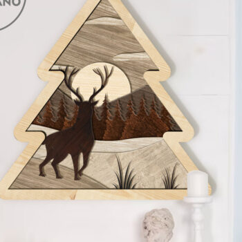 Intra απο ξύλο plywood 3mm-4mm πάχος - Πρότυπο χειμερινής κοπής λέιζερ Χριστουγεννιάτικου δέντρου Δίασταση 5x8 cm INTRAFABR-78789641 - Image 6