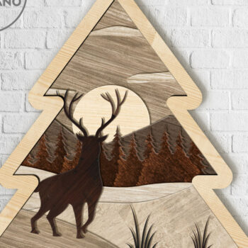 Intra απο ξύλο plywood 3mm-4mm πάχος - Πρότυπο χειμερινής κοπής λέιζερ Χριστουγεννιάτικου δέντρου Δίασταση 5x8 cm INTRAFABR-78789641 - Image 10