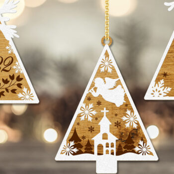 Intra απο ξύλο plywood 3mm-4mm πάχος - Πακέτο χριστουγεννιάτικων δέντρων για οποιαδήποτε χειροτεχνία Δίασταση 7x4 cm INTRAFABR-19154400 - Image 4