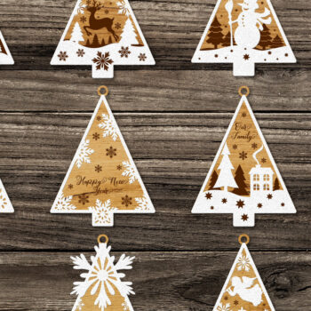 Intra απο ξύλο plywood 3mm-4mm πάχος - Πακέτο χριστουγεννιάτικων δέντρων για οποιαδήποτε χειροτεχνία Δίασταση 7x4 cm INTRAFABR-19154400 - Image 7