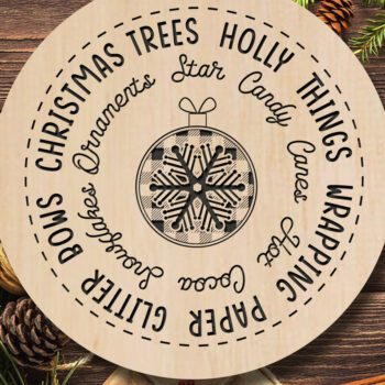 Intra απο ξύλο plywood 3mm-4mm πάχος - Χριστουγεννιάτικα δέντρα Holly Things Wrapping Pa Δίασταση 20x25 cm INTRAFABR-86347112 - Image 1