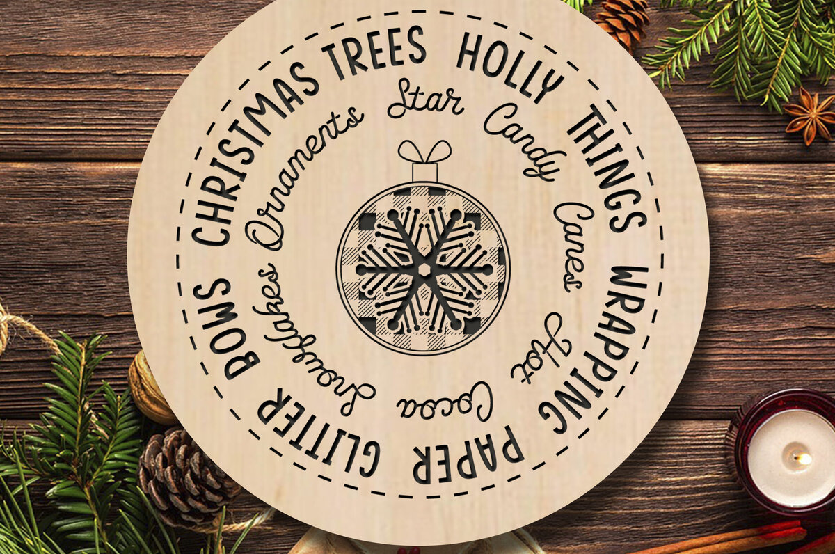 Intra απο ξύλο plywood 3mm-4mm πάχος - Χριστουγεννιάτικα δέντρα Holly Things Wrapping Pa Δίασταση 20x25 cm INTRAFABR-86347112