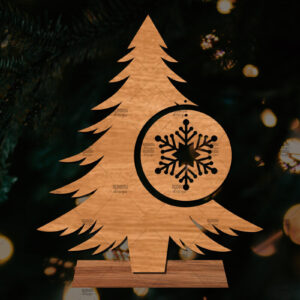 Intra απο ξύλο plywood 3mm-4mm πάχος - Στάση κοπής με λέιζερ Χριστουγεννιάτικα δέντρα  Δίασταση 20x20 cm INTRAFABR-107554396