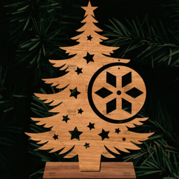 Intra απο ξύλο plywood 3mm-4mm πάχος - Στάση κοπής με λέιζερ Χριστουγεννιάτικα δέντρα  Δίασταση 20x20 cm INTRAFABR-107554450 - Image 1