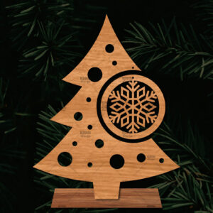 Intra απο ξύλο plywood 3mm-4mm πάχος - Στάση κοπής με λέιζερ Χριστουγεννιάτικα δέντρα  Δίασταση 20x20 cm INTRAFABR-107554063