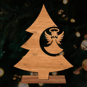 Intra απο ξύλο plywood 3mm-4mm πάχος - Στάση κοπής με λέιζερ Χριστουγεννιάτικα δέντρα  Δίασταση 20x20 cm INTRAFABR-107554457