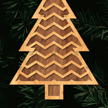 Intra απο ξύλο plywood 3mm-4mm πάχος - Στάση κοπής με λέιζερ Χριστουγεννιάτικα δέντρα  Δίασταση 20x20 cm INTRAFABR-108225618 - Image 1