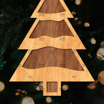 Intra απο ξύλο plywood 3mm-4mm πάχος - Στάση κοπής με λέιζερ Χριστουγεννιάτικα δέντρα  Δίασταση 20x20 cm INTRAFABR-108225634 - Image 1