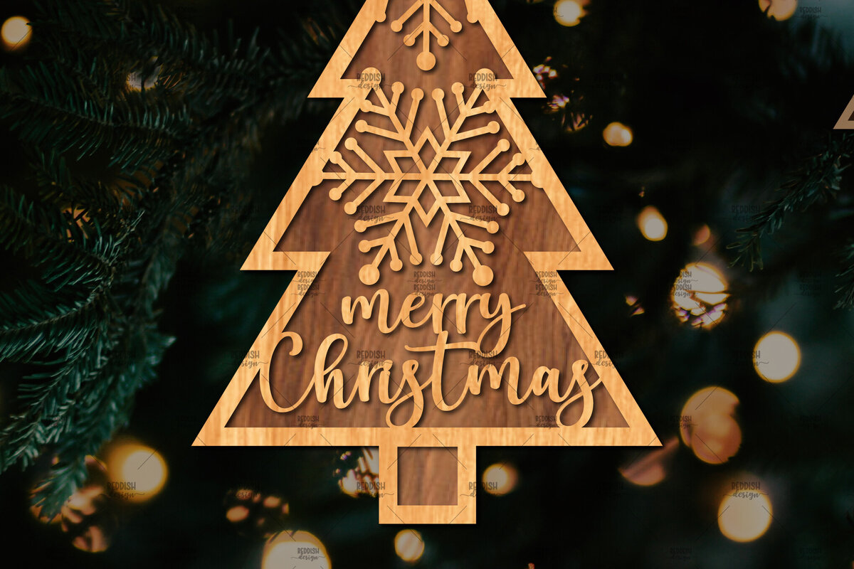 Intra απο ξύλο plywood 3mm-4mm πάχος - Στάση κοπής με λέιζερ Χριστουγεννιάτικα δέντρα  Δίασταση 20x20 cm INTRAFABR-108225650