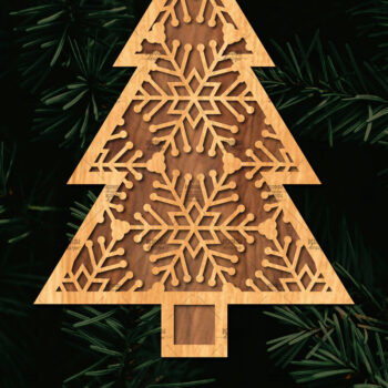 Intra απο ξύλο plywood 3mm-4mm πάχος - Στάση κοπής με λέιζερ Χριστουγεννιάτικα δέντρα  Δίασταση 20x20 cm INTRAFABR-108225664 - Image 1