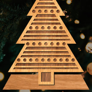 Intra απο ξύλο plywood 3mm-4mm πάχος - Στάση κοπής με λέιζερ Χριστουγεννιάτικα δέντρα  Δίασταση 20x20 cm INTRAFABR-108225745