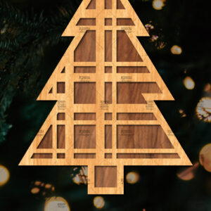 Intra απο ξύλο plywood 3mm-4mm πάχος - Στάση κοπής με λέιζερ Χριστουγεννιάτικα δέντρα  Δίασταση 20x20 cm INTRAFABR-108225760