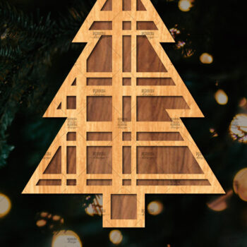 Intra απο ξύλο plywood 3mm-4mm πάχος - Στάση κοπής με λέιζερ Χριστουγεννιάτικα δέντρα  Δίασταση 20x20 cm INTRAFABR-108225760 - Image 1