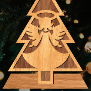 Intra απο ξύλο plywood 3mm-4mm πάχος - Στάση κοπής με λέιζερ Χριστουγεννιάτικα δέντρα  Δίασταση 20x20 cm INTRAFABR-108225806