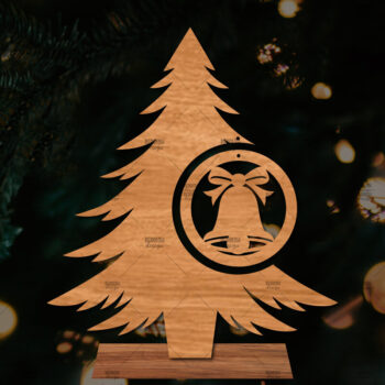 Intra απο ξύλο plywood 3mm-4mm πάχος - Στάση κοπής με λέιζερ Χριστουγεννιάτικα δέντρα  Δίασταση 20x20 cm INTRAFABR-107554151 - Image 1