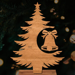 Intra απο ξύλο plywood 3mm-4mm πάχος - Στάση κοπής με λέιζερ Χριστουγεννιάτικα δέντρα  Δίασταση 20x20 cm INTRAFABR-107554187