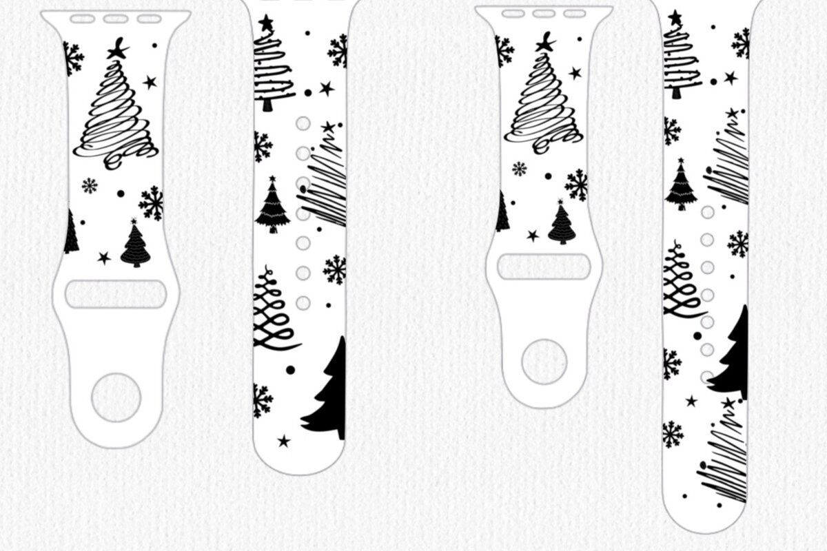 Intra απο ξύλο plywood 3mm-4mm πάχος - Christmas Trees Watch Band Laser  Δίασταση 15x15 cm INTRAFABR-53584752