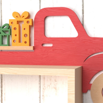 Intra απο ξύλο plywood 3mm-4mm πάχος - Χριστουγεννιάτικη διακόσμηση ραφιών φορτηγού Δίασταση 30x20 cm INTRAFABR-110667582 - Image 1