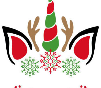 Intra απο ξύλο plywood 3mm-4mm πάχος - Χριστουγεννιάτικα πρόσωπα μονόκερου, διανυσματικά σχέδια Δίασταση 15x15 cm INTRAFABR-80619655 - Image 1