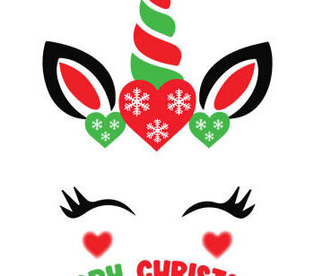 Intra απο ξύλο plywood 3mm-4mm πάχος - Χριστουγεννιάτικος μονόκερος, διανυσματικά σχέδια Δίασταση 15x15 cm INTRAFABR-81475673 - Image 1