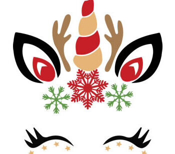 Intra απο ξύλο plywood 3mm-4mm πάχος - Χριστούγεννα Μονόκερος διανυσματικά σχέδια Δίασταση 15x15 cm INTRAFABR-81751142 - Image 1