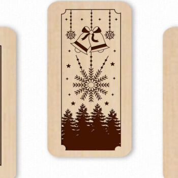 Intra απο ξύλο plywood 3mm-4mm πάχος - Πακέτο  κάθετης κοπής με λέιζερ Χριστουγέννων Δίασταση 20x25 cm INTRAFABR-86462527 - Image 2