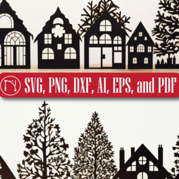 Intra απο ξύλο plywood 3mm-4mm πάχος - Χριστουγεννιάτικο Χωριό Mega Bundle Δίασταση 4x4 cm INTRAFABR-81562264 - Image 3