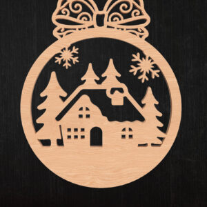 Intra απο ξύλο plywood 3mm-4mm πάχος -   Χριστουγεννιάτικου Στολίδι Χωριού Δίασταση 6x6 cm INTRAFABR-110388148