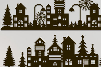 Intra απο ξύλο plywood 3mm-4mm πάχος - Χριστουγεννιάτικη χωριάτικη κοπή χαρτιού  Δίασταση 15x15 cm INTRAFABR-81337610