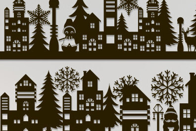 Intra απο ξύλο plywood 3mm-4mm πάχος - Χριστουγεννιάτικη χωριάτικη κοπή χαρτιού  Δίασταση 15x15 cm INTRAFABR-81337620