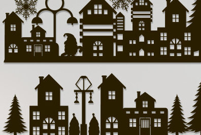 Intra απο ξύλο plywood 3mm-4mm πάχος - Χριστουγεννιάτικη χωριάτικη κοπή χαρτιού  Δίασταση 15x15 cm INTRAFABR-81337601