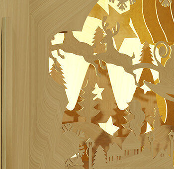 Intra απο ξύλο plywood 3mm-4mm πάχος - CHRISTMAS Village Shadow Box  Δίασταση 25x25 cm INTRAFABR-17298701 - Image 2