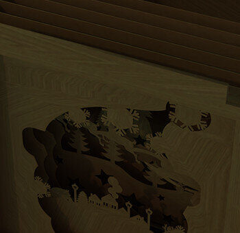 Intra απο ξύλο plywood 3mm-4mm πάχος - CHRISTMAS Village Shadow Box  Δίασταση 25x25 cm INTRAFABR-17298701 - Image 4