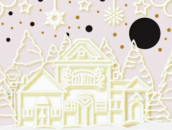 Intra απο ξύλο plywood 3mm-4mm πάχος - Christmas Village  Shadowbox 992 Δίασταση 15x15 cm INTRAFABR-80872821 - Image 1