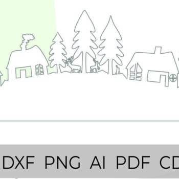 Intra απο ξύλο plywood 3mm-4mm πάχος - Christmas Village  Winter Village  Δίασταση 15x15 cm INTRAFABR-82548983 - Image 2