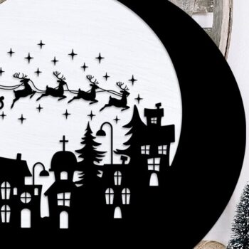 Intra απο ξύλο plywood 3mm-4mm πάχος - Christmas Village , Xmas Town DXF Δίασταση 15x15 cm INTRAFABR-110175646 - Image 1